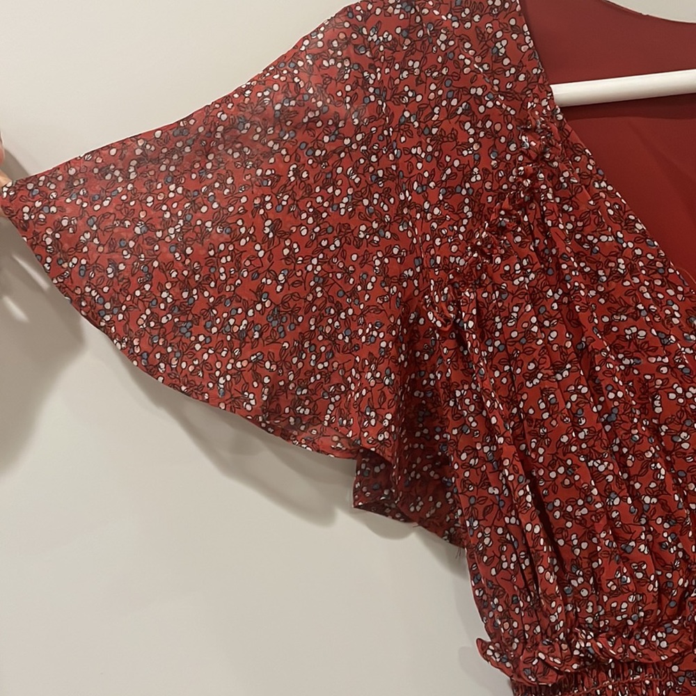 Max Studio Flutter Sleeve Ruffle Dress *new* - Picture 3 of 4